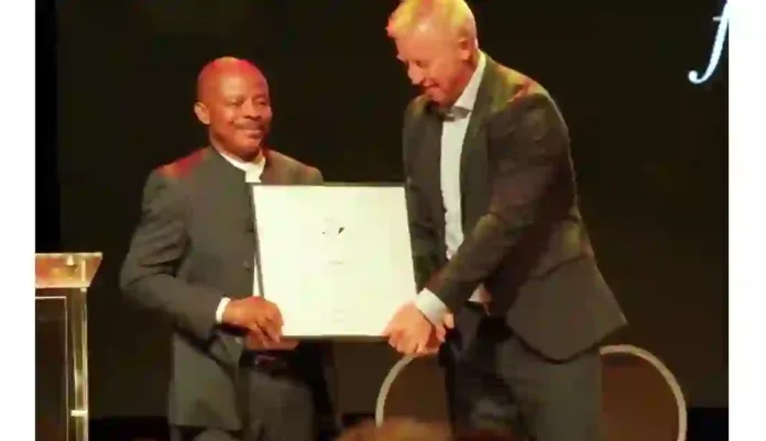 Joe Ajaero receiving Award in Norway Joe Ajaero receiving Award in Norway