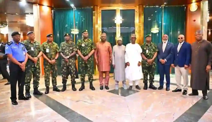 President Bola Tinubu with Security Chiefs President Bola Tinubu with Security Chiefs