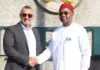 Healthcare Revolution In Imo As Germany’s Healthcare Consultants, Professionals Resume Imo State Governor, Senator Hope Uzodimma in a handshake with Dr. Ibrahim Soliman of Integromed Germany who led a delegation of medical experts from Germany to officially resume in the Imo State hospitals after a courtesy call on the Governor on Monday, September 7, 2026.