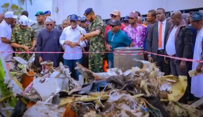 Gov Lucky Aiyedatiwa at the site of Military plane Gov Lucky Aiyedatiwa at the site of Military plane